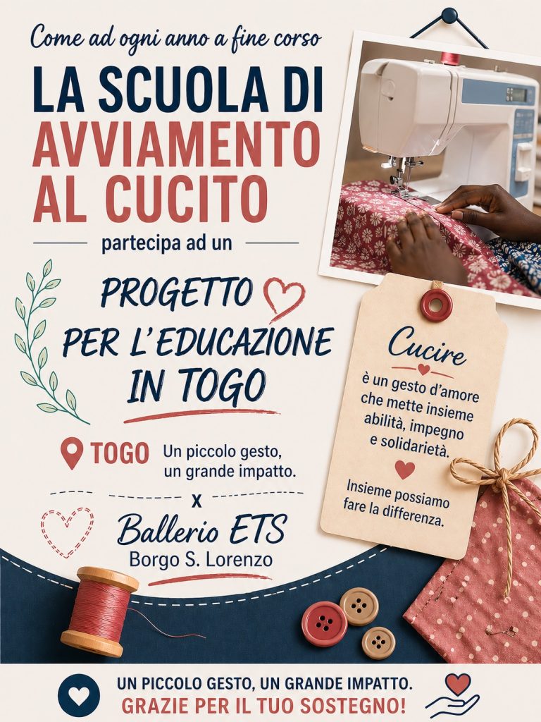 scuola cucito solidarietà Mugello
